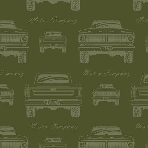 Vintage Vehicles Car Ute Silhouette Olive Green Blender R