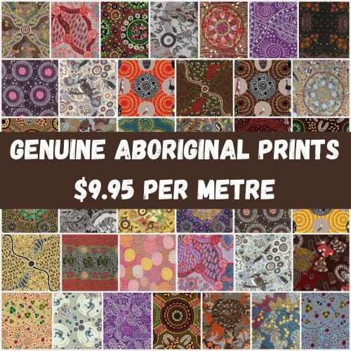 MYSTERY Genuine Aboriginal Fabric Per Metre