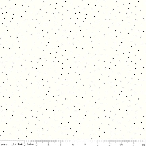 Riley Blake Dapple Dot Spots White Black C645