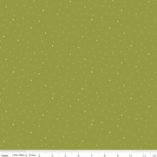 Riley Blake Dapple Dot Spots Asparagus Green C640