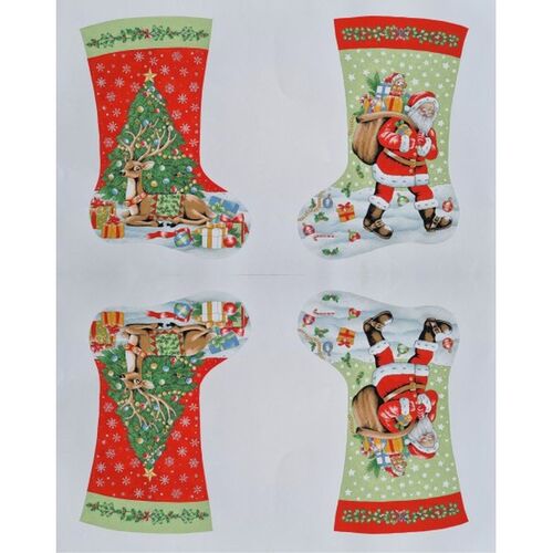 Christmas Stockings Santa Rudolf Panel 81160