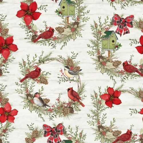 Christmas Cardinal Birds Birdhouses Wreaths 30390-8