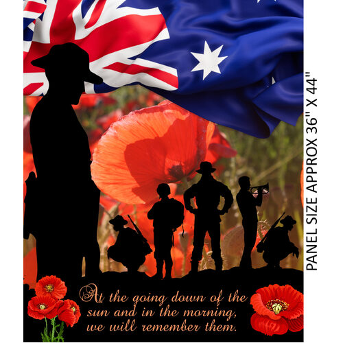 Remembering ANZAC II Soldiers 36" Panel Fabric 3095B