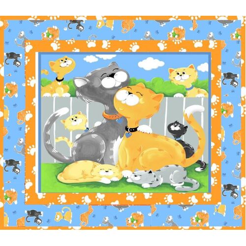Kitty The Cat Susybee Quilt Panel Kit