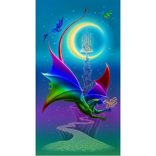 Super Sale Rainbow Flying Dragon Cyan 24" Panel BQ5850P 076