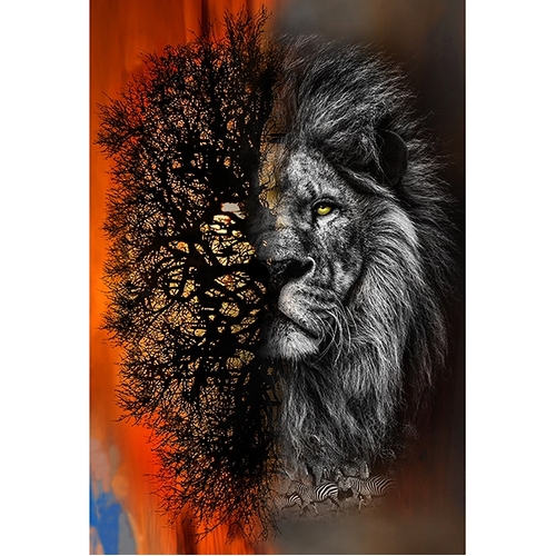 Super Sale Call Of The Wild Lion 30" Panel HR4636 151 SUNSET