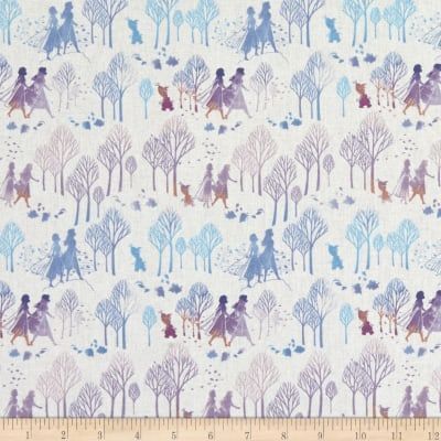Licensed Frozen 2 Novelty Fabric - Anna, Elsa, Olaf, Kristoff, and