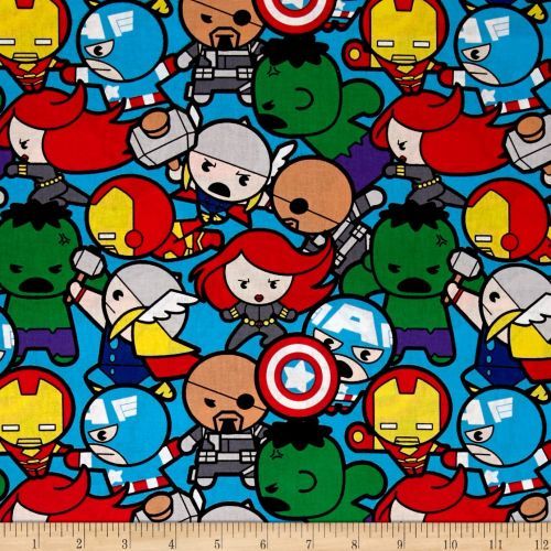 Licensed Marvel Kawaii Kids quilt fabric