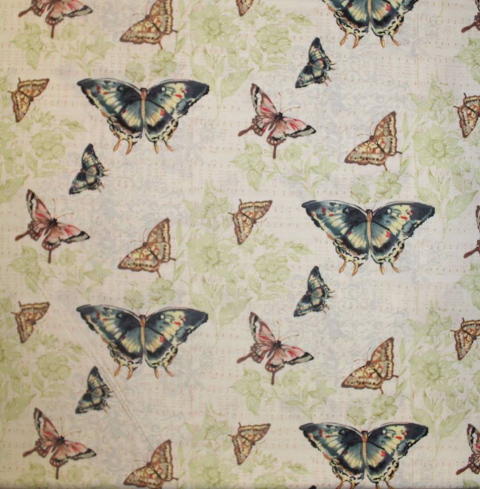 Designer fabric only $9.95/m - Butterfly music by Susan Winget