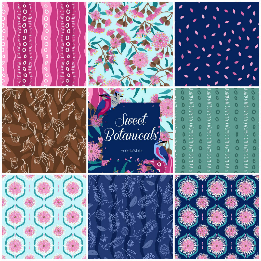 Sweet Botanical designed by Winter Australian Quilting Fabric