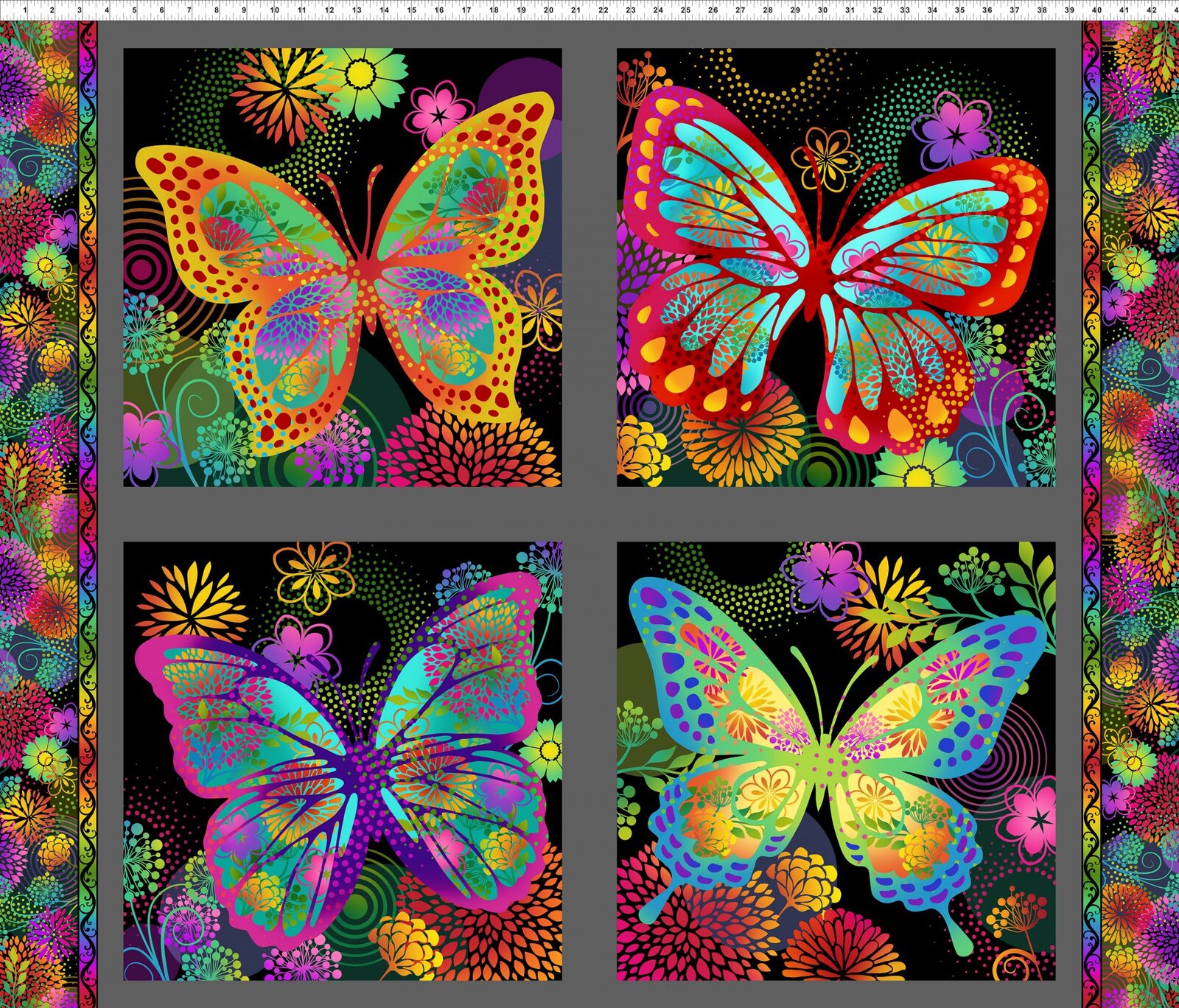 Batik Dragonflies Large Fabric Pack of 15 remnants patchwork bundle 100/% cotton