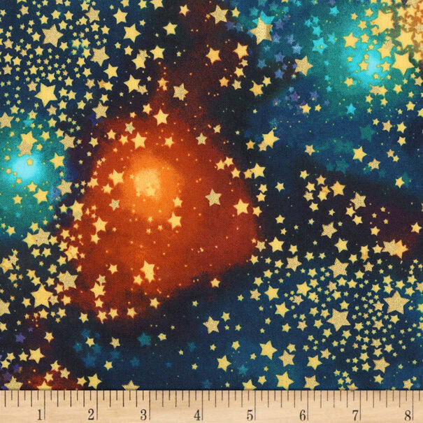 Stargazers Out of Space Digitally Printed Fabric by Robert Kaufman