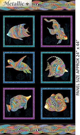 Hooked on Fish by Ann Lauer - Fabric for Quilts,Clothing,Bags - The Oz  Material Girls Australia