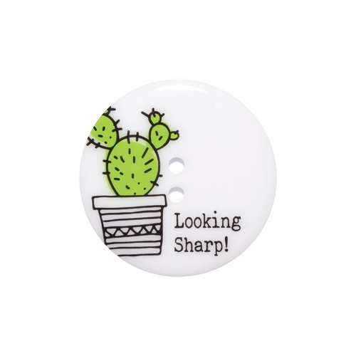 Button Cactus Looking Sharp 38mm