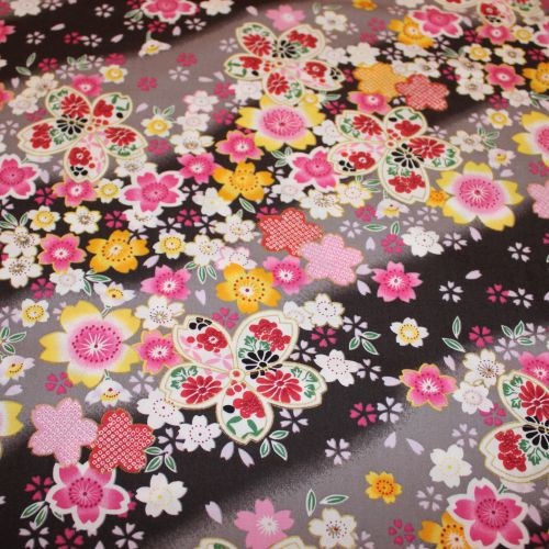 Kyoto Garden Oriental Japanese Floral Black