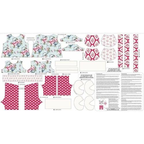 Wiltshire Daisy Doll Outfit Panel Aqua