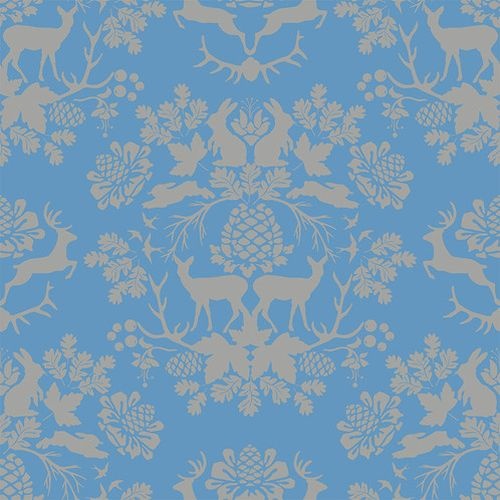 Organica Deer Silhouette Damask Blue
