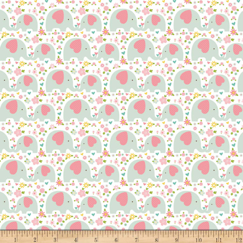Sweet Baby Girl Elephants Mint