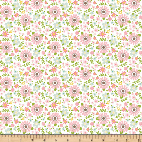 Sweet Baby Girl Flower Garden White