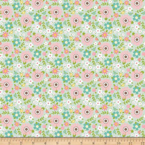 Sweet Baby Girl Flower Garden Mint