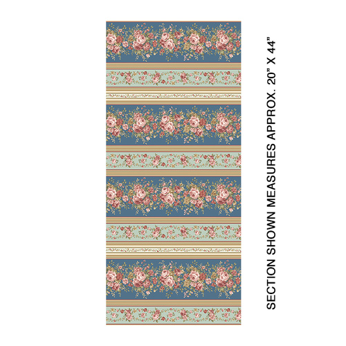 Zelie Ann Border Stripe Teal