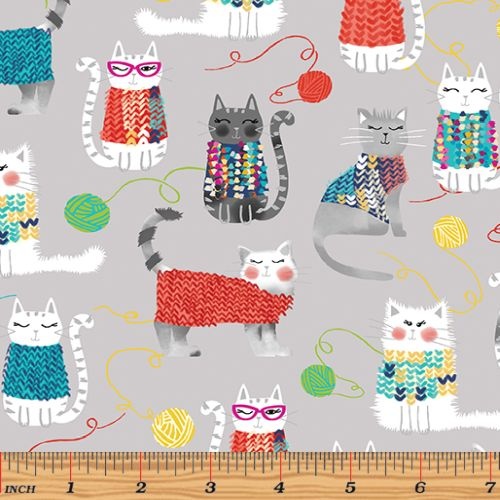Knit Together Cats Grey