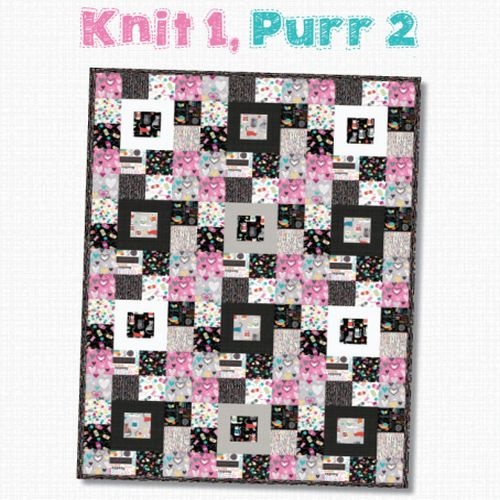 Knit Together Quilt Kit Knit 1, Purr 2 !