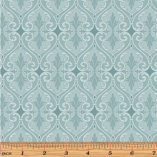Totally Tulips Damask Teal 3684