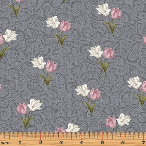 Totally Tulips Twirl Dark Grey