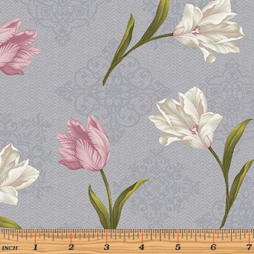 Totally Tulips Medallion Grey