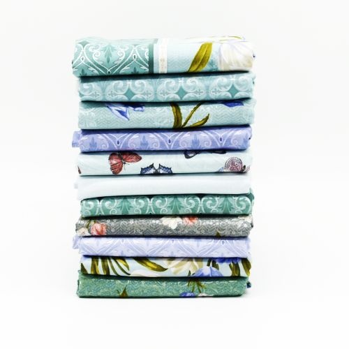 Totally Tulips FQ Bundle Teal Periwinkle