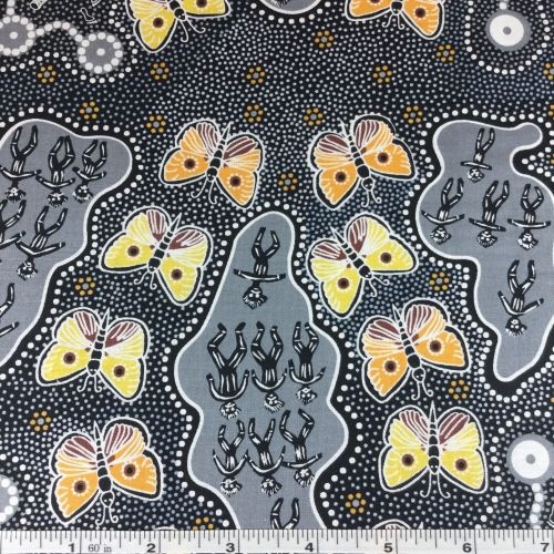 Australian Aboriginal Design Butterfly Dance Dreaming Black
