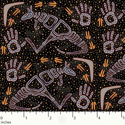 Australian Aboriginal Design Rock Art Dreaming Black