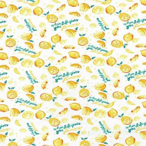 Fabric Remnant -Summertime Lemons 45cm