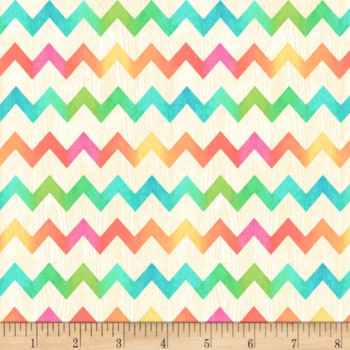 Butterfly Dreams Zig Zag Tex Chevron Rainbow  Cream