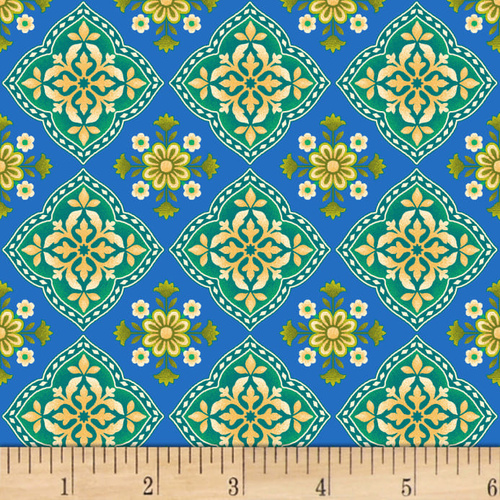 Butterfly Dreams Medallion Floral Blue