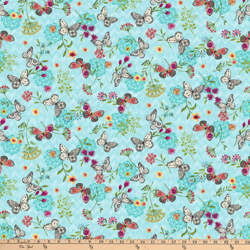 Butterfly Dreams Butterfly Floral Toss Blue 15/17