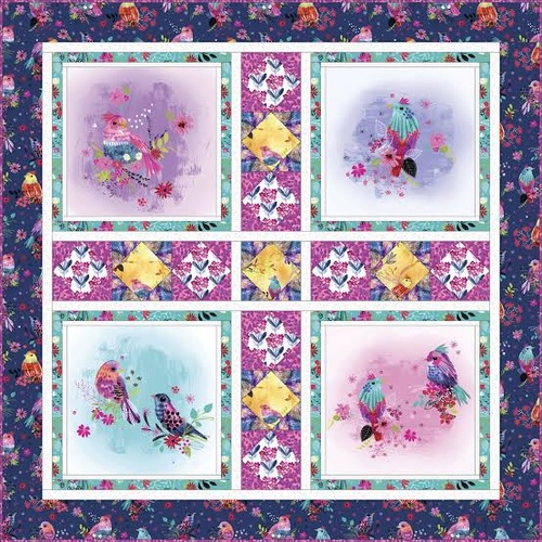 Bright Birds Digital Quilt Kit