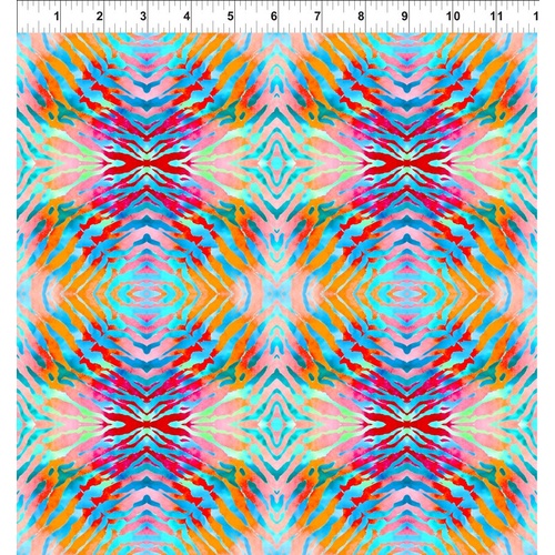 Safari Digital Tie Dye Kaleidoscope Multi
