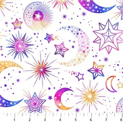 Cosmic Universe Digital Stars Moon White