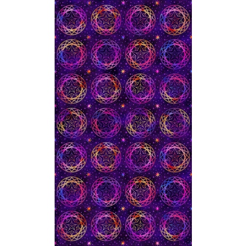 Cosmic Universe Digital Spheres Panel Purple