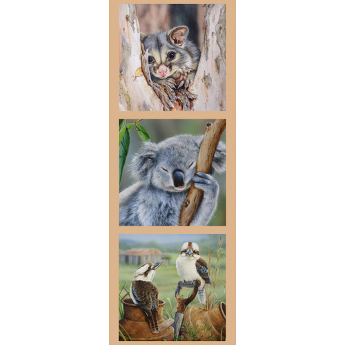 Wildlife Art Possums, Koala, Kookaburras Panel DV3175