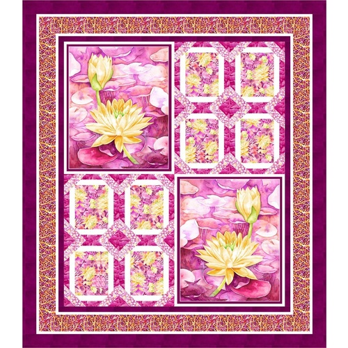 Water Lilies Quilt Kit Pink