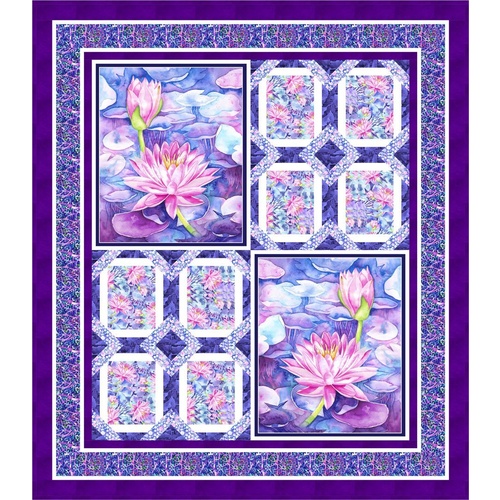 Water Lilies Quilt Kit Purple