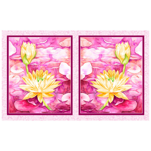 Water Lilies Digital Panel Pink