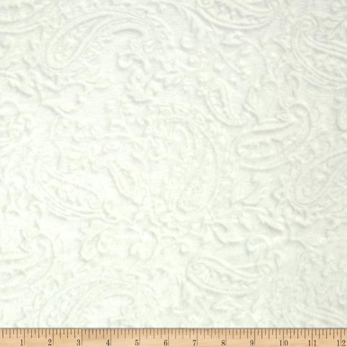 Remnant - Minky Paisley Cream 90cm
