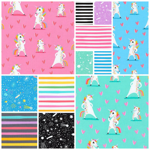 Magical Rainbow Unicorns Fabric Bundle
