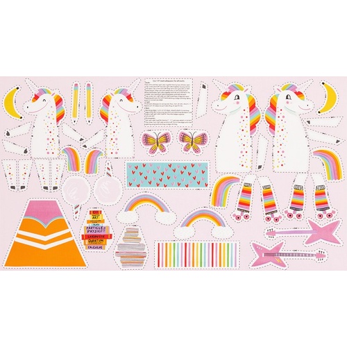 Magical Rainbow Unicorns Softies Toys Panel
