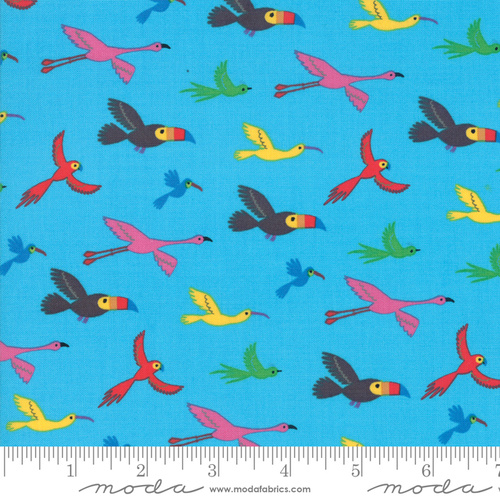 Moda Bicycle Bunch Birds Tropical