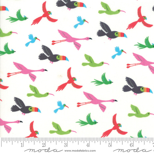 Moda Bicycle Bunch Birds Coconut